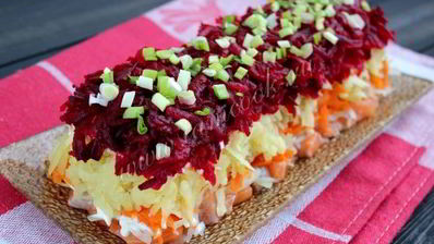 салат семга под шубой