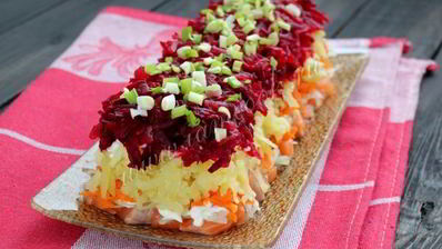 салат семга под шубой