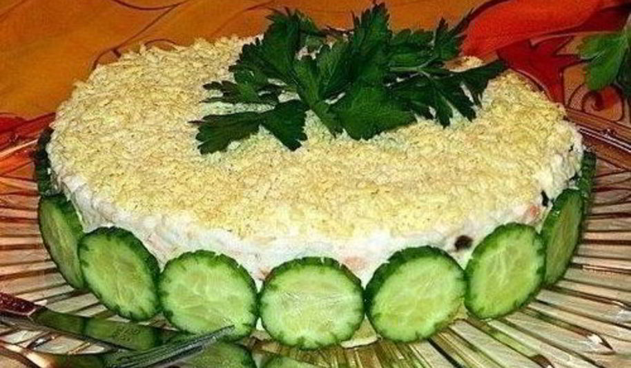 Рецепт салата-торта печень трески под шубой