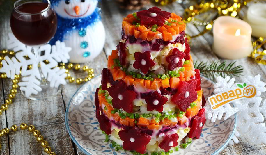 Рецепт салата-торта селедка под шубой