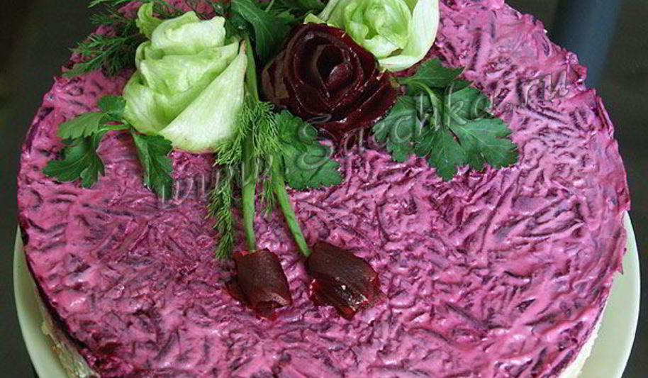 Рецепт селедки под шубой с розами