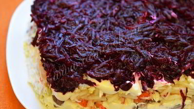 селедка под шубой с яблоком