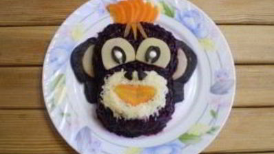 селедка под шубой в виде обезьянки