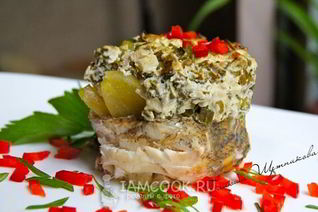 Судак под шубой из икры