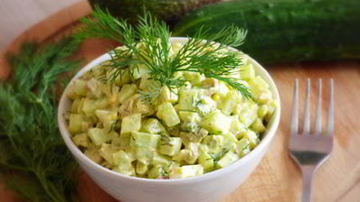 салат с авокадо и огурцом