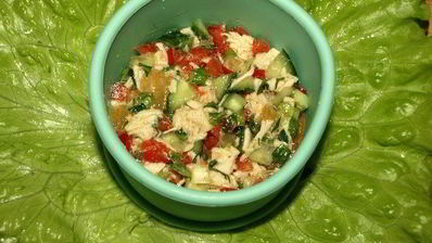 салат с хурмой и курицей