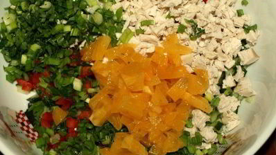 салат с хурмой и курицей