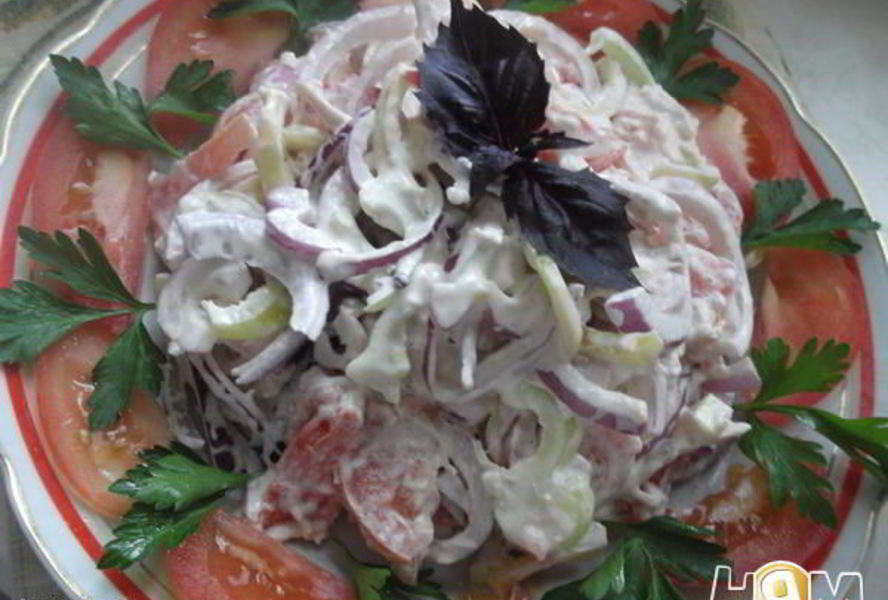 Салат с курицей и болгарским перцем