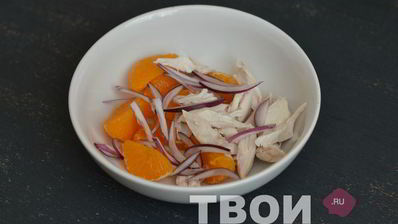 салат с курицей и мандаринами
