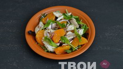 салат с курицей и мандаринами