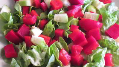 салат с семгой и сладким перцем