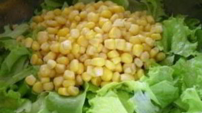 салат с сухариками и кукурузой