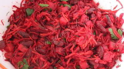 салат со свеклой и фасолью