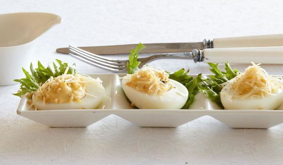 Рецепт фаршированных яиц цезарь