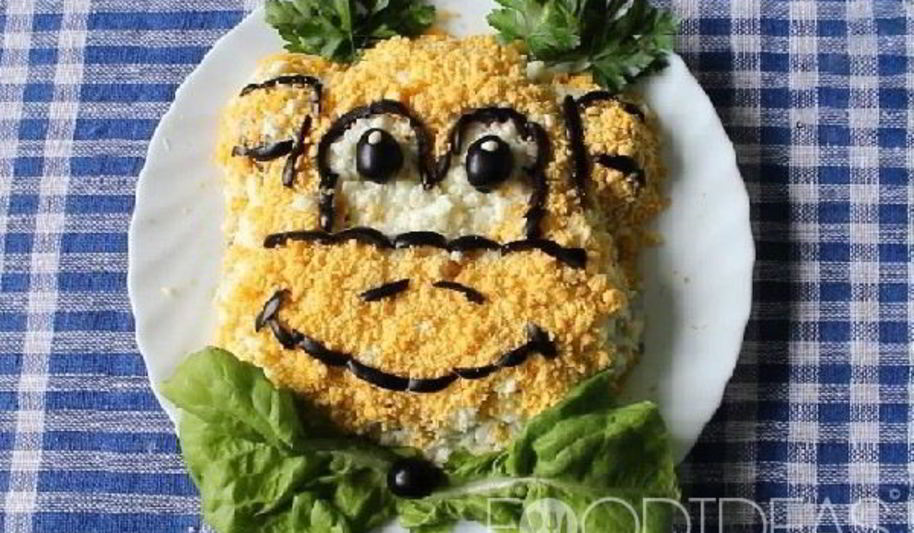 Рецепт салата в виде обезьяны символ нового года