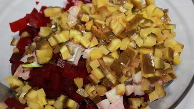 ленивый винегрет с селедкой