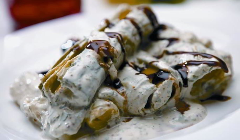 Рецепт лука-порея с соусом винегрет