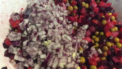 винегрет из запеченных овощей