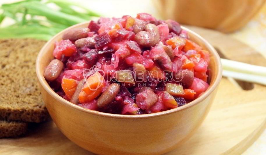 Рецепт винегрета классического с фасолью