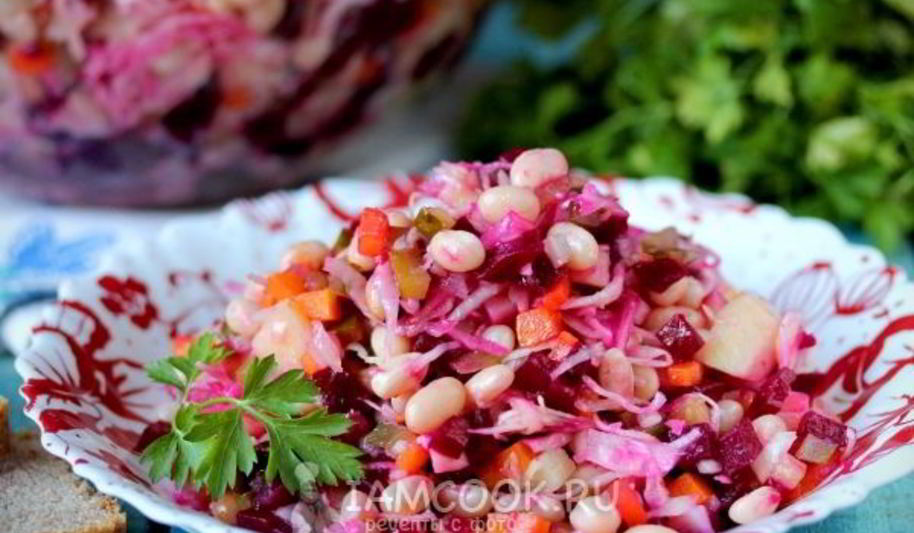 Рецепт винегрета с фасолью