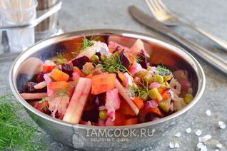 Винегрет с квашеной капустой и горошком