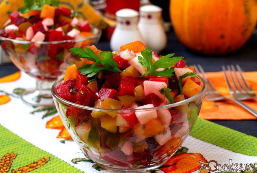 Винегрет с маринованной тыквой