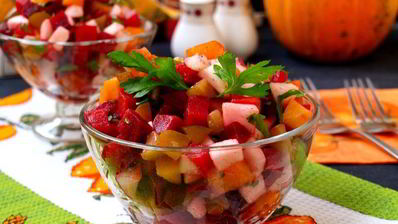 винегрет с маринованной тыквой