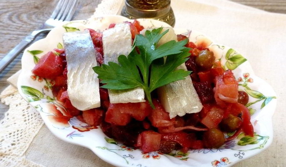 Рецепт винегрета с соленой сельдью