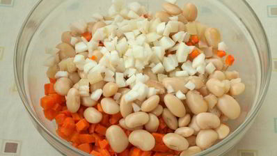 винегрет с яблоками и отварной фасолью