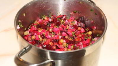 винегрет с зеленым горошком