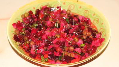 винегрет с зеленым горошком