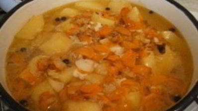 картофельный соус с курицей