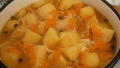 картофельный соус с курицей