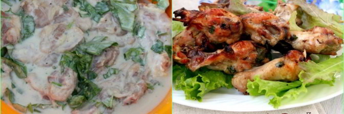 Маринад для курицы на кефире с чесноком и травами