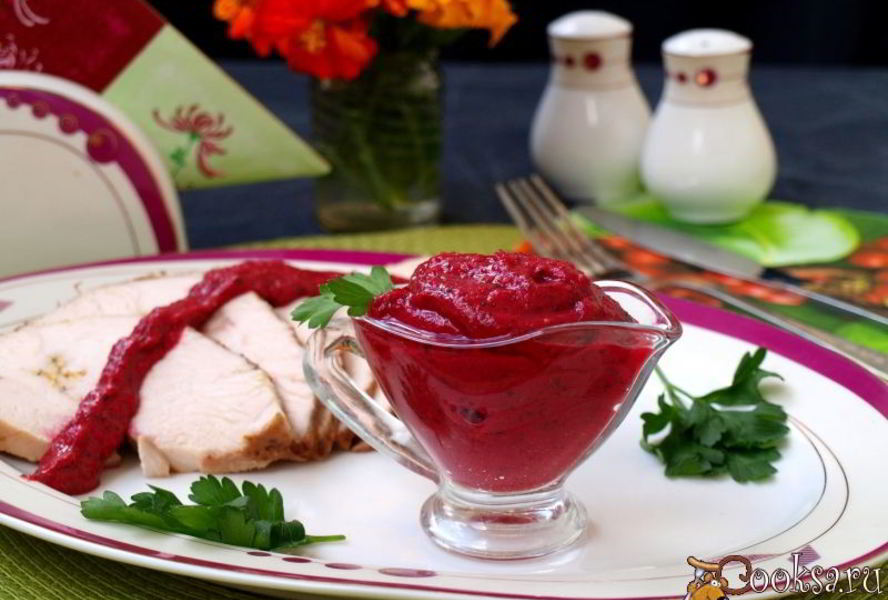 Соус к мясу из кизила