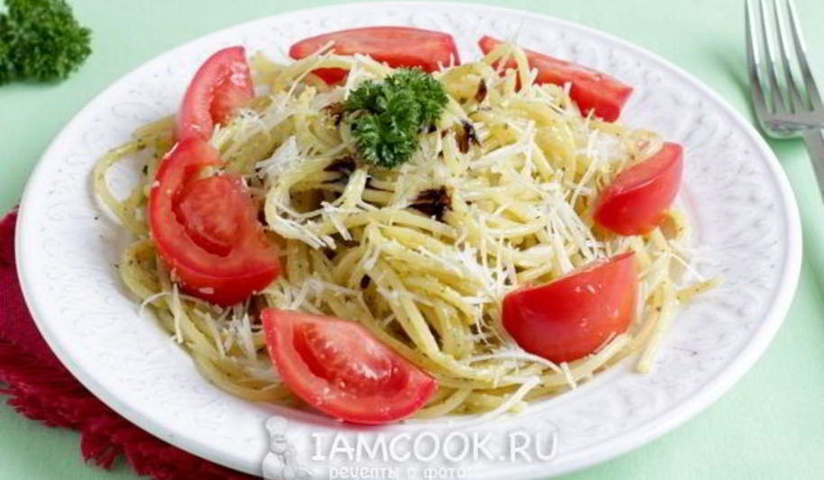 Рецепт спагетти с соусом песто