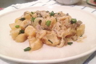 Соус с шампиньонами и картофелем