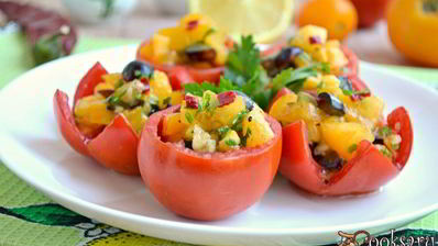 сальса из желтых помидоров с виноградом