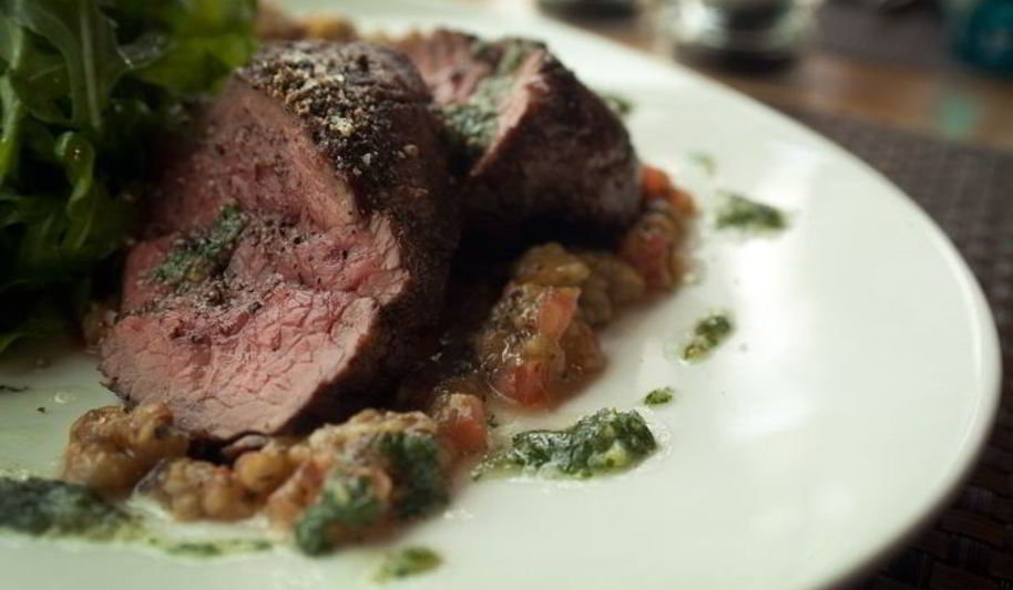 Рецепт стейка миланзане с тартаром из овощей