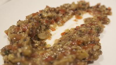 стейк миланзане с тартаром из овощей