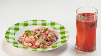 тартар из клубники с йогуртом