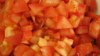 тартар клубнично-помидорный