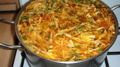 борщ на курином бульоне без свеклы