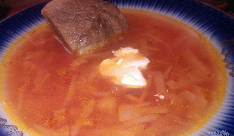 Рецепт борща на постной говядине