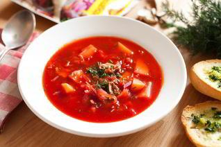 Борщ с белыми грибами