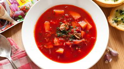 борщ с белыми грибами