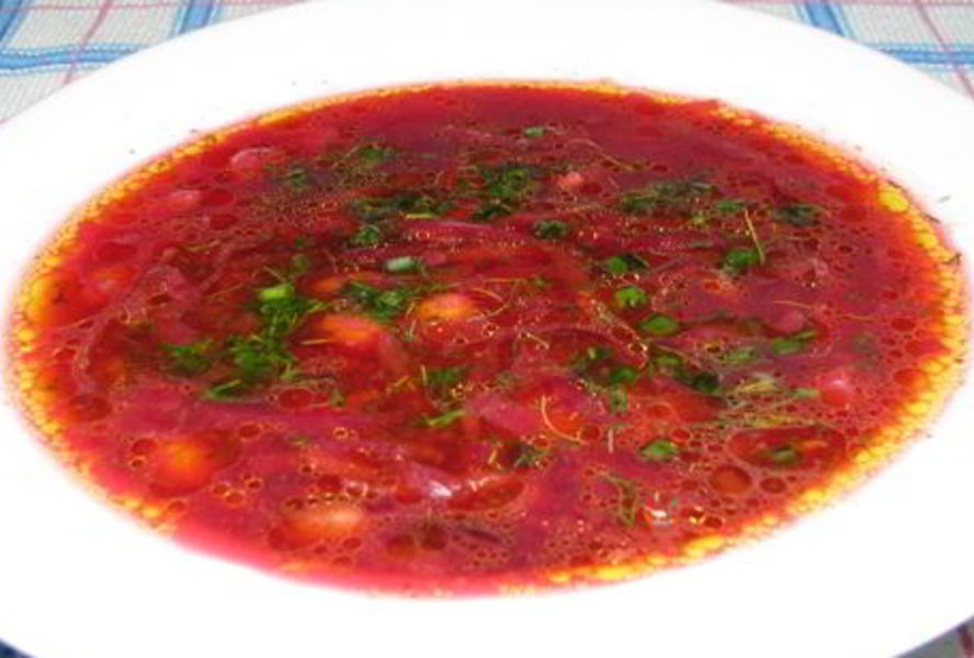 Борщ с фасолью без мяса в мультиварке