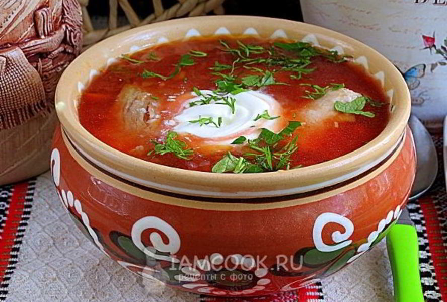 Борщ с карамелизированной свеклой