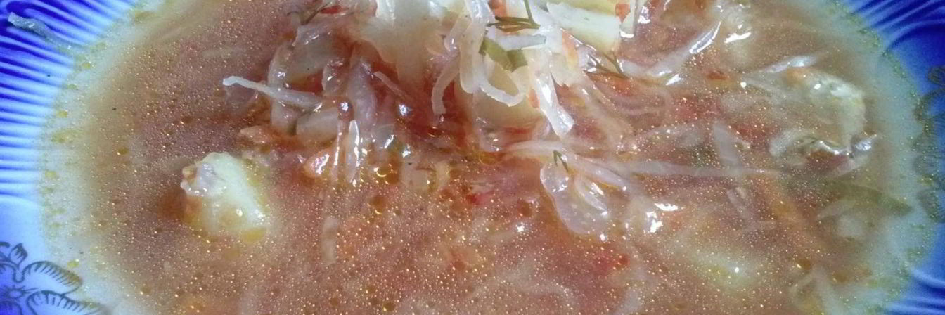 Борщ с кислой капустой на перепелах