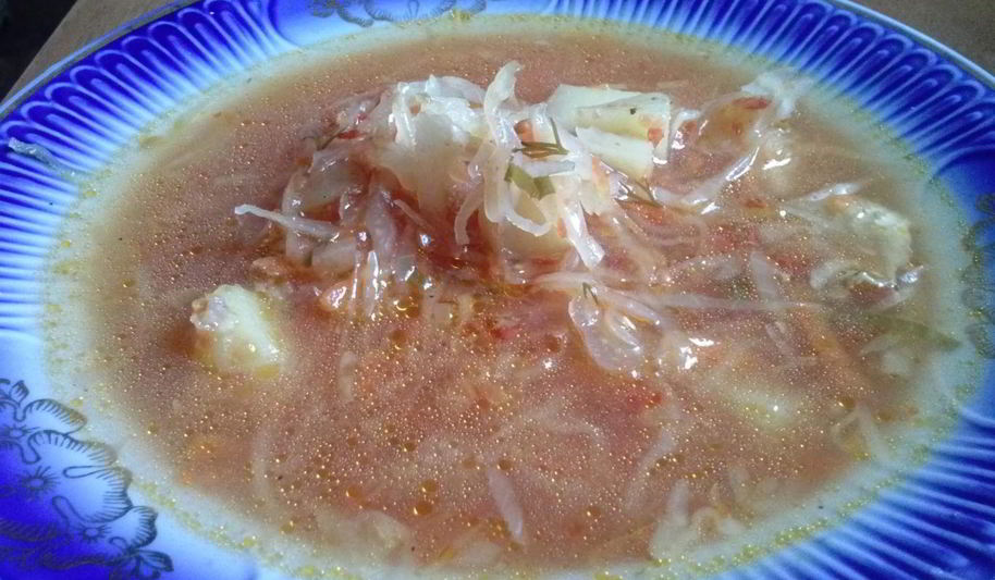 Рецепт борща с кислой капустой на перепелах